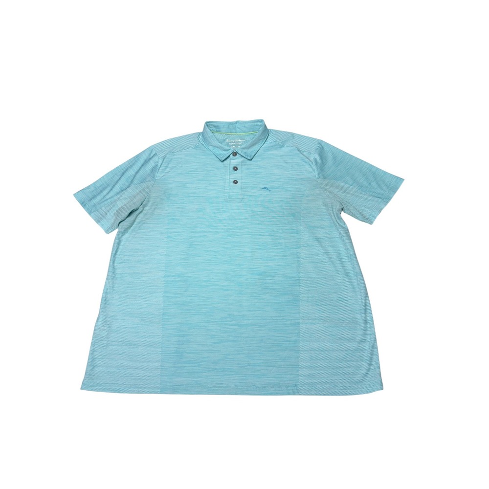 Tommy Bahama IslandZone Mens XXL Blue Heather Performance Polo 100% Recycled